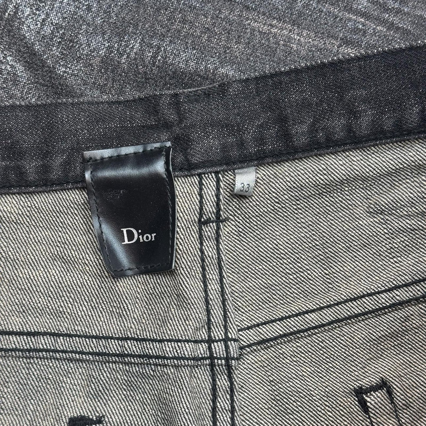 AW04 Dior Homme Black Luster Wax Denim