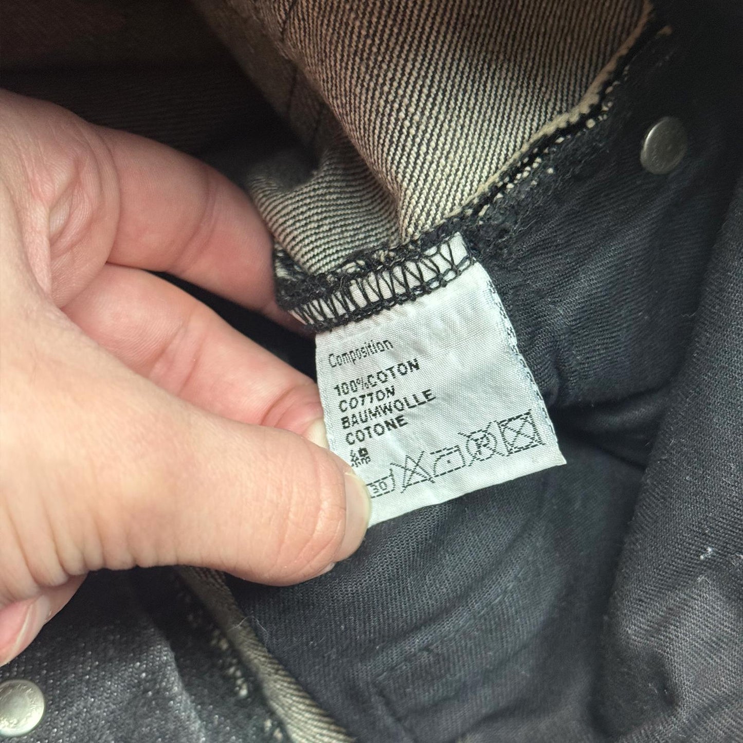 AW05 Dior Homme Black Luster Wax Denim