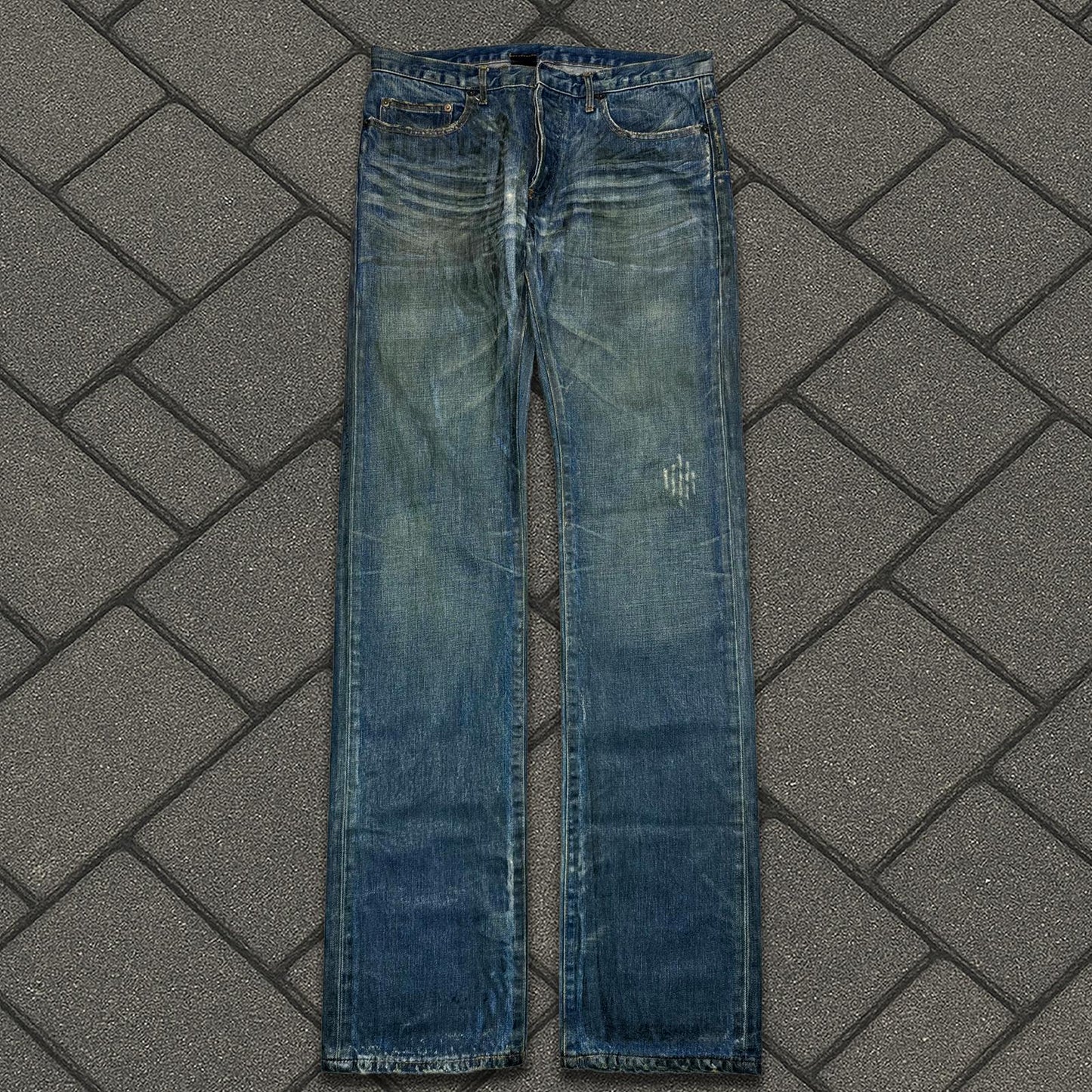 AW03 Dior Homme Blue Waxed Luster Denim