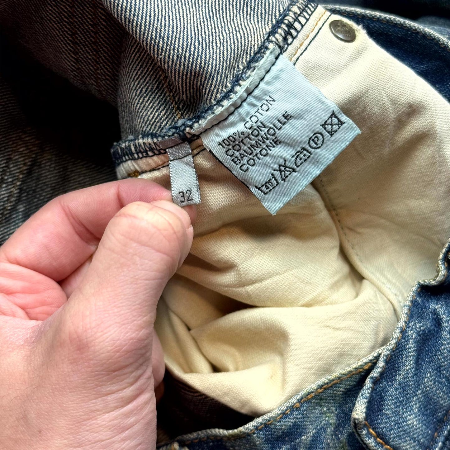 AW03 Dior Homme Blue Waxed Luster Denim