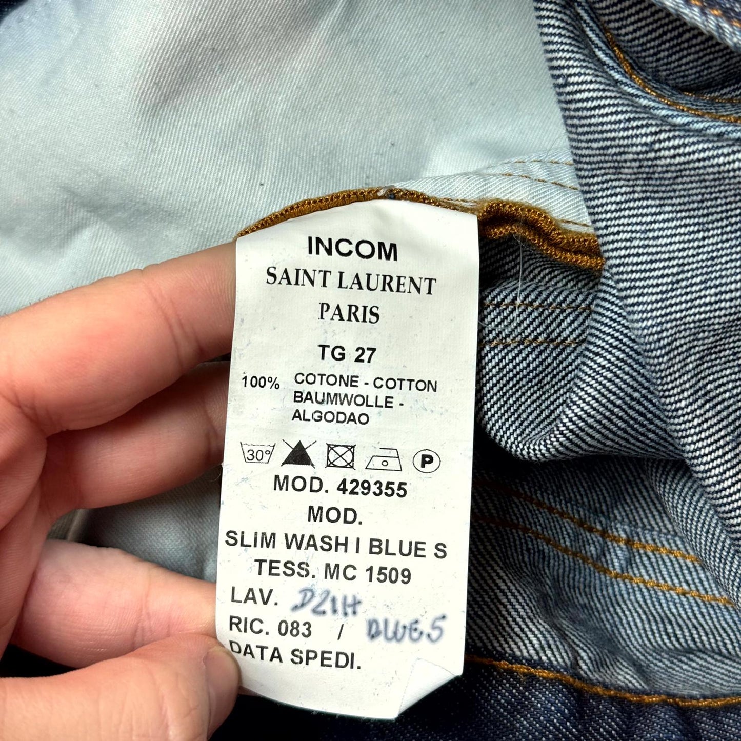 Saint Laurent Paris Sample D21 Denim