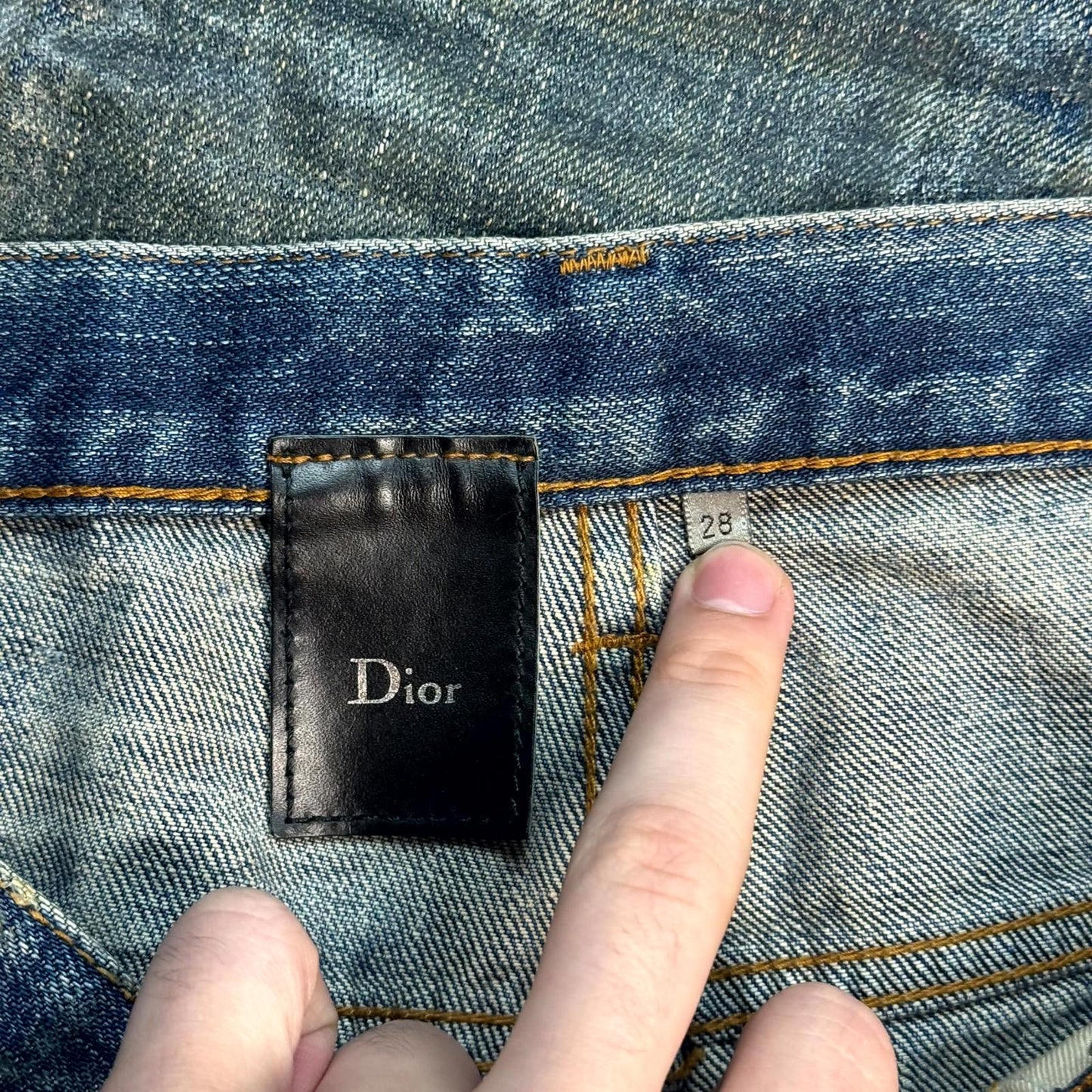 AW04 Dior Homme Blue Waxed Luster Denim