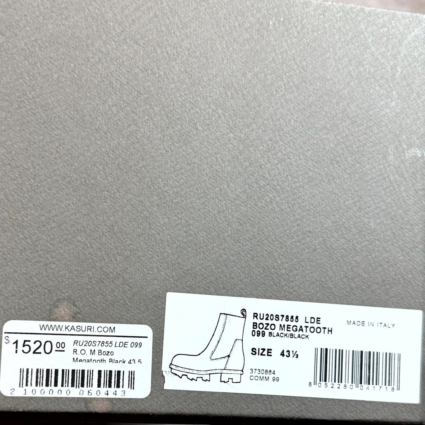 SS20 Rick Owens Leather Megatooth Bozo Boots