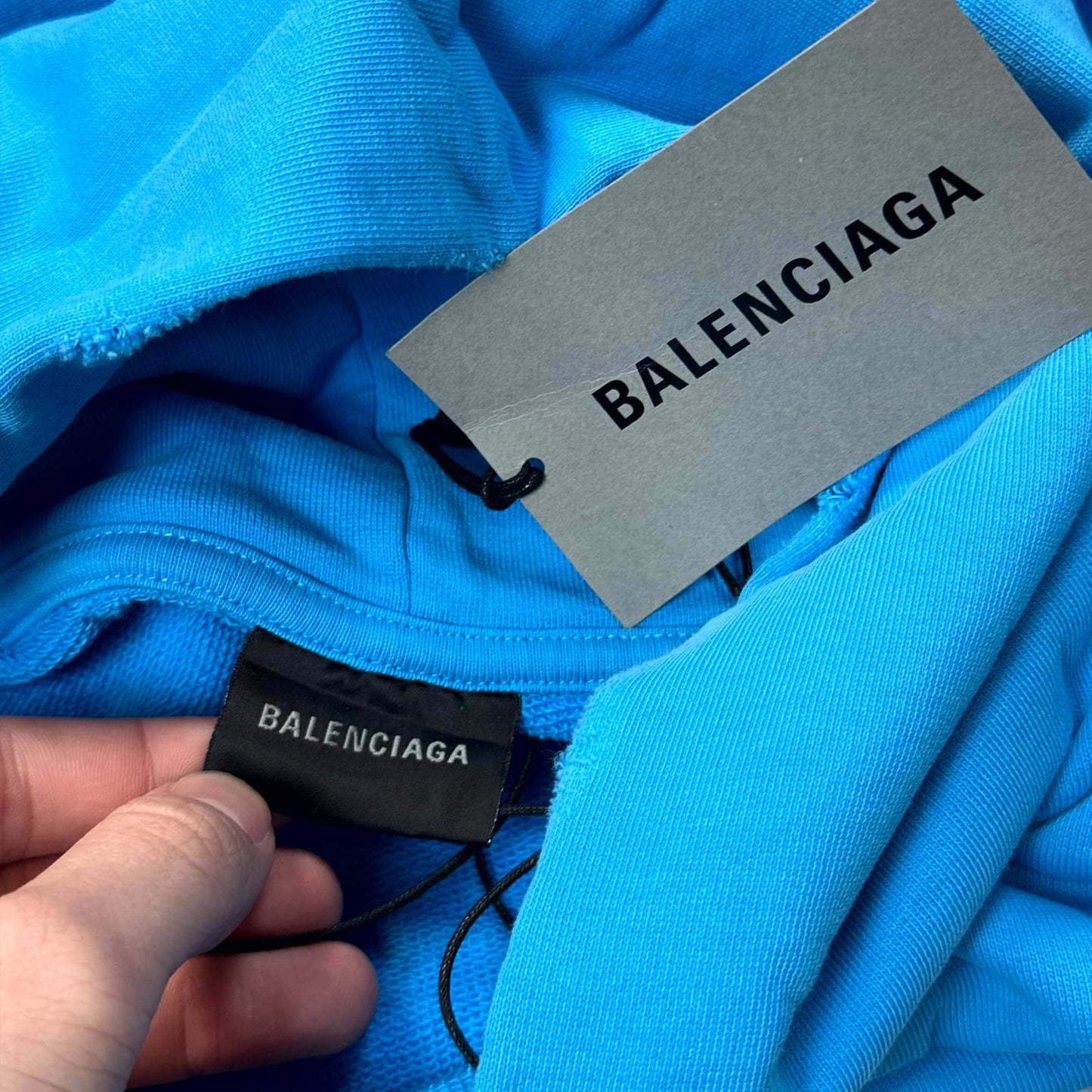 SS23 Balenciaga Blue Distressed Campaign Hoodie