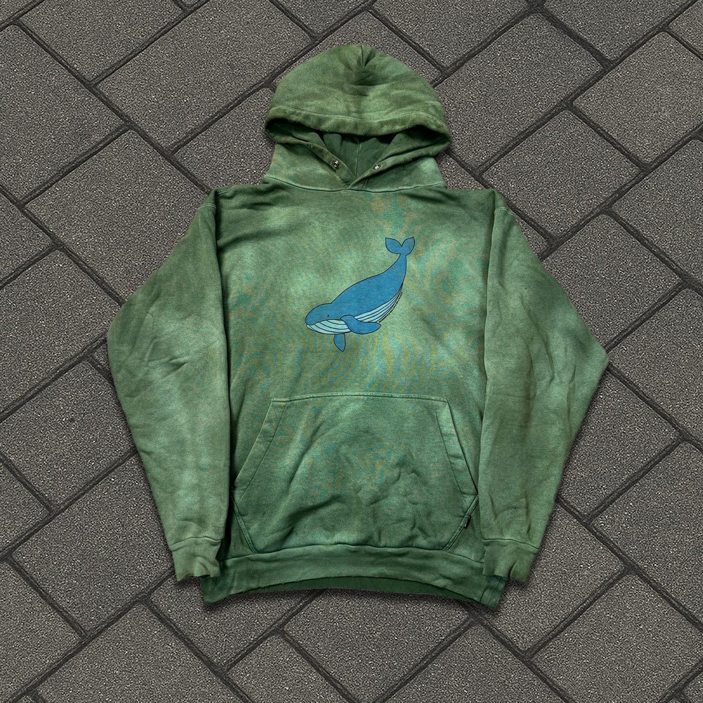 2018 Balenciaga Green Washed Whale Hoodie
