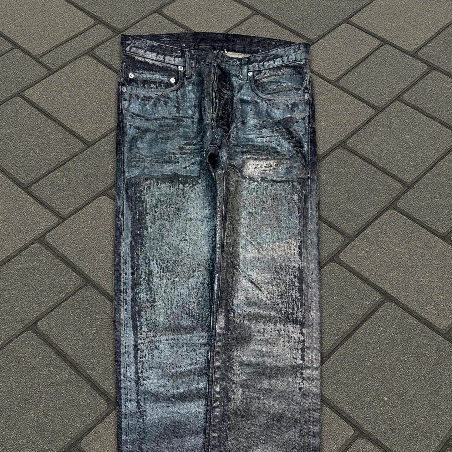 AW08 Dior Homme Black Waxed Luster Denim
