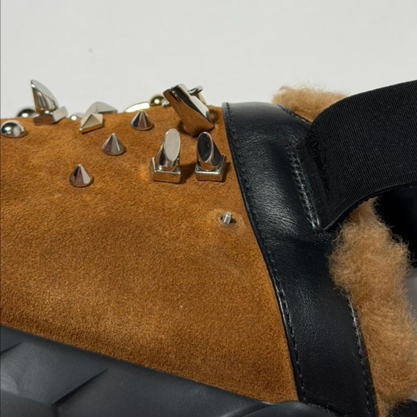 Givenchy Brown Spiked Marshmallow Sandals