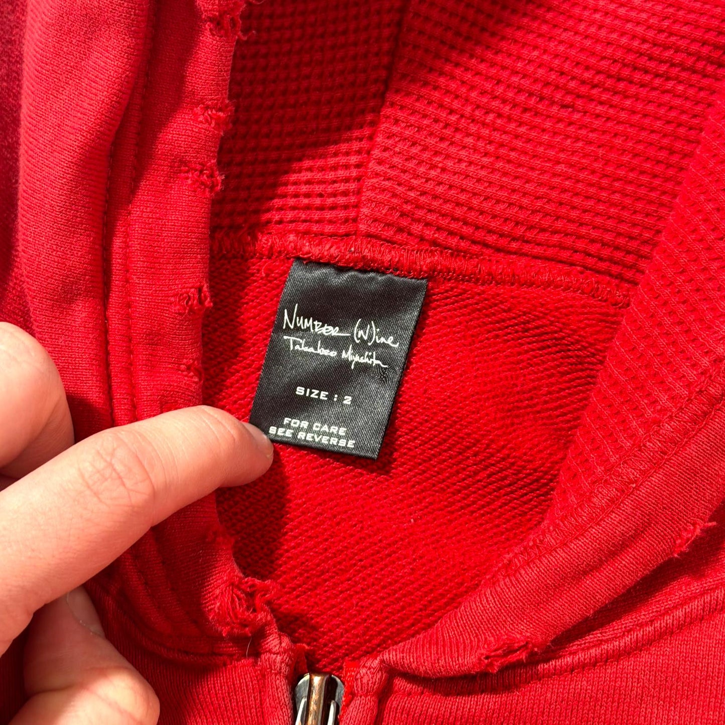 AW05 Number (N)ine Red The High Streets’ Zip Up Hoodie