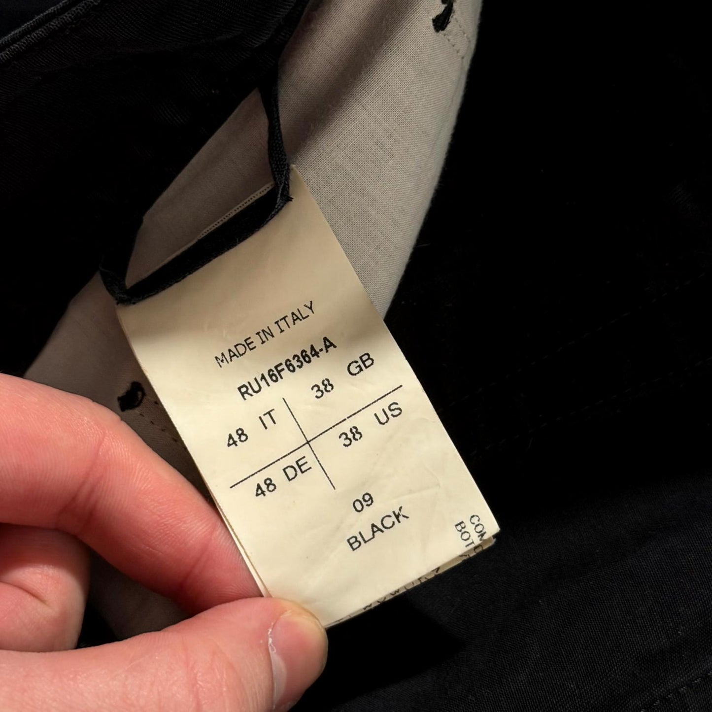 FW16 Rick Owens Black Matte Denim