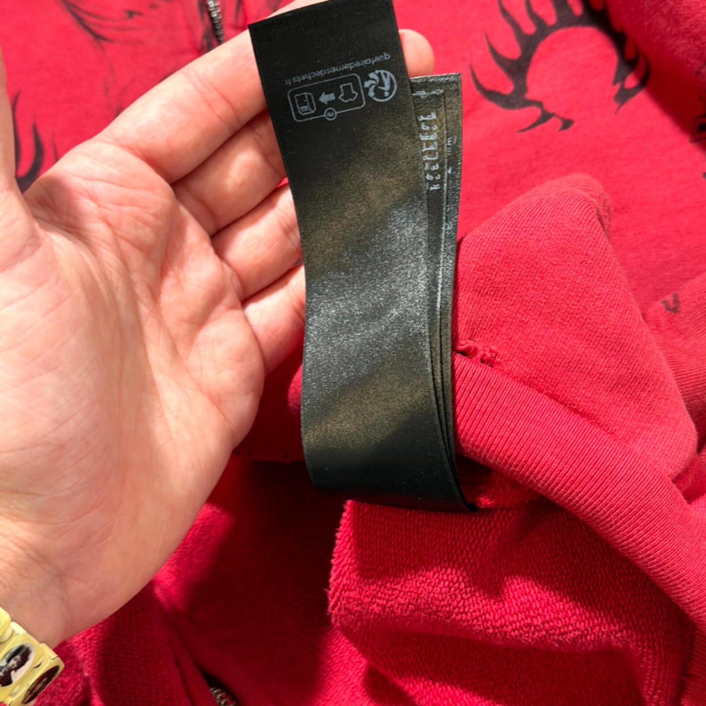 SS24 Balenciaga Red Tattoo Zip Up Hoodie