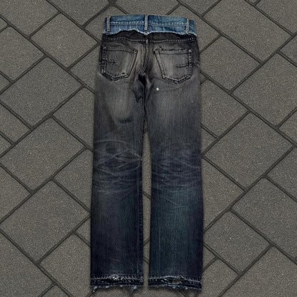 AW06 Dior Homme Black Cummerbund Denim