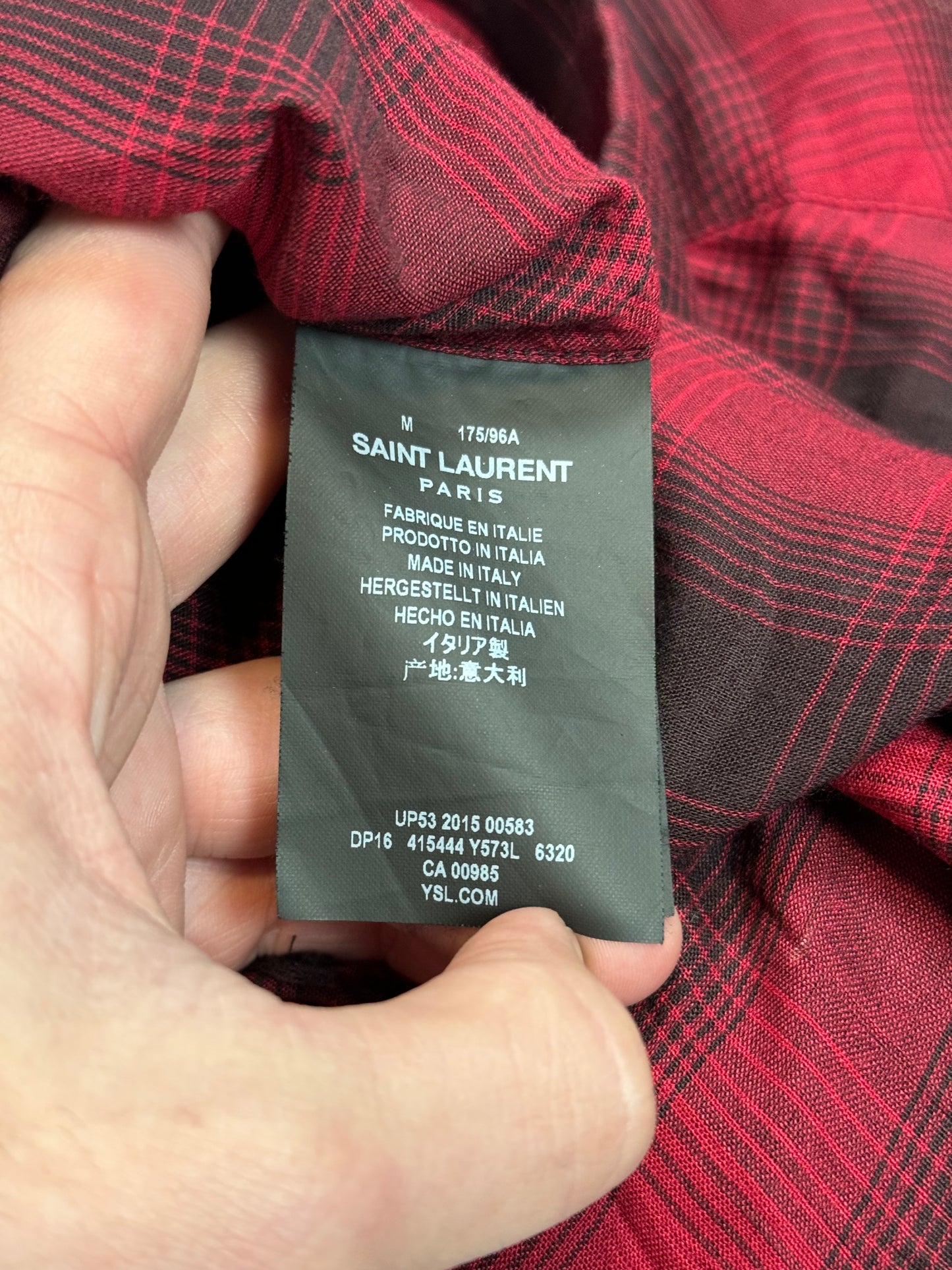 SS16 Saint Laurent Surf Sound Distressed Flannel