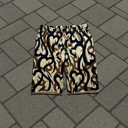 AW04 Number (N)ine Beige Tribal Camo Shorts