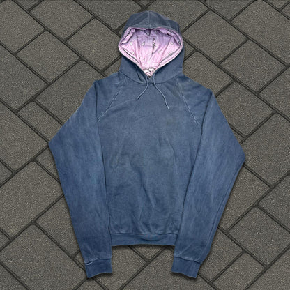 AW04 Raf Simons Pink Reverse Paisley Hoodie