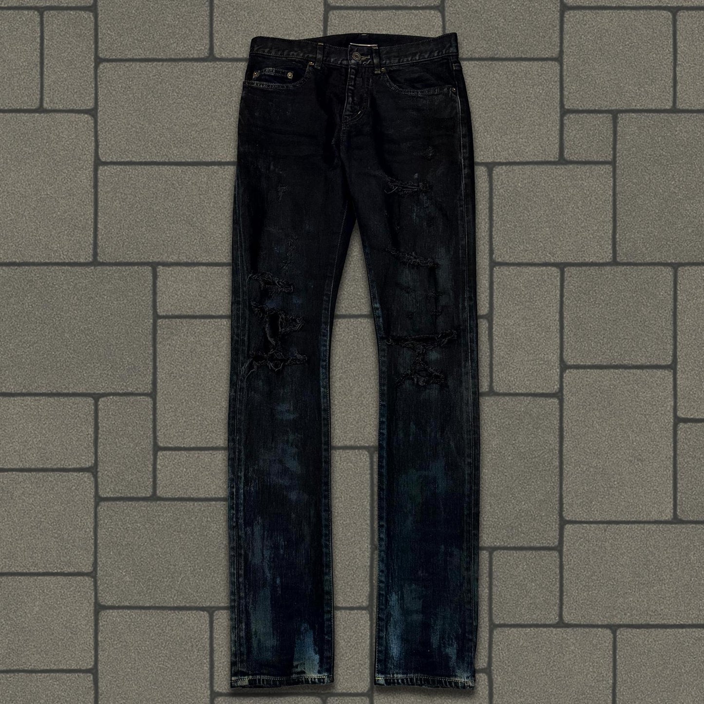 FW14 Saint Laurent Paris Oil Crash Denim