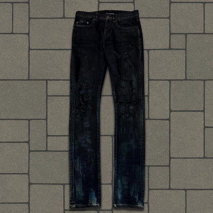 FW14 Saint Laurent Paris Oil Crash Denim
