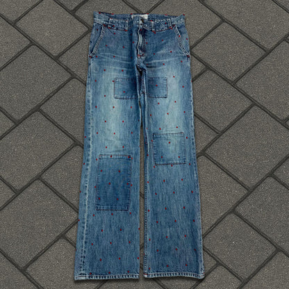 SS02 Undercover Polka Dot Flare Denim