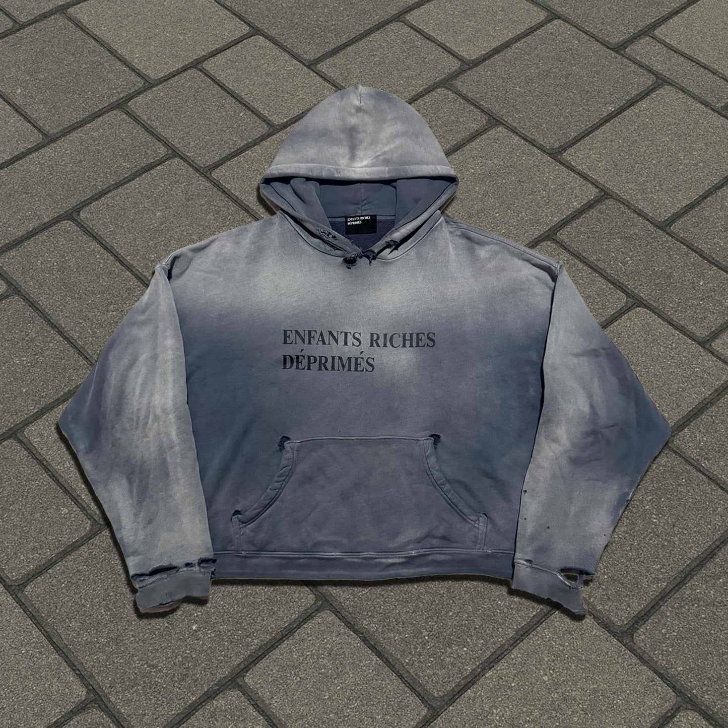 Enfants Riches Deprimes Light Blue Distressed Logo Hoodie