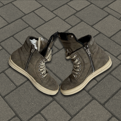 Rick Owens Chrome Hearts Rhodium Geobasket Sneakers