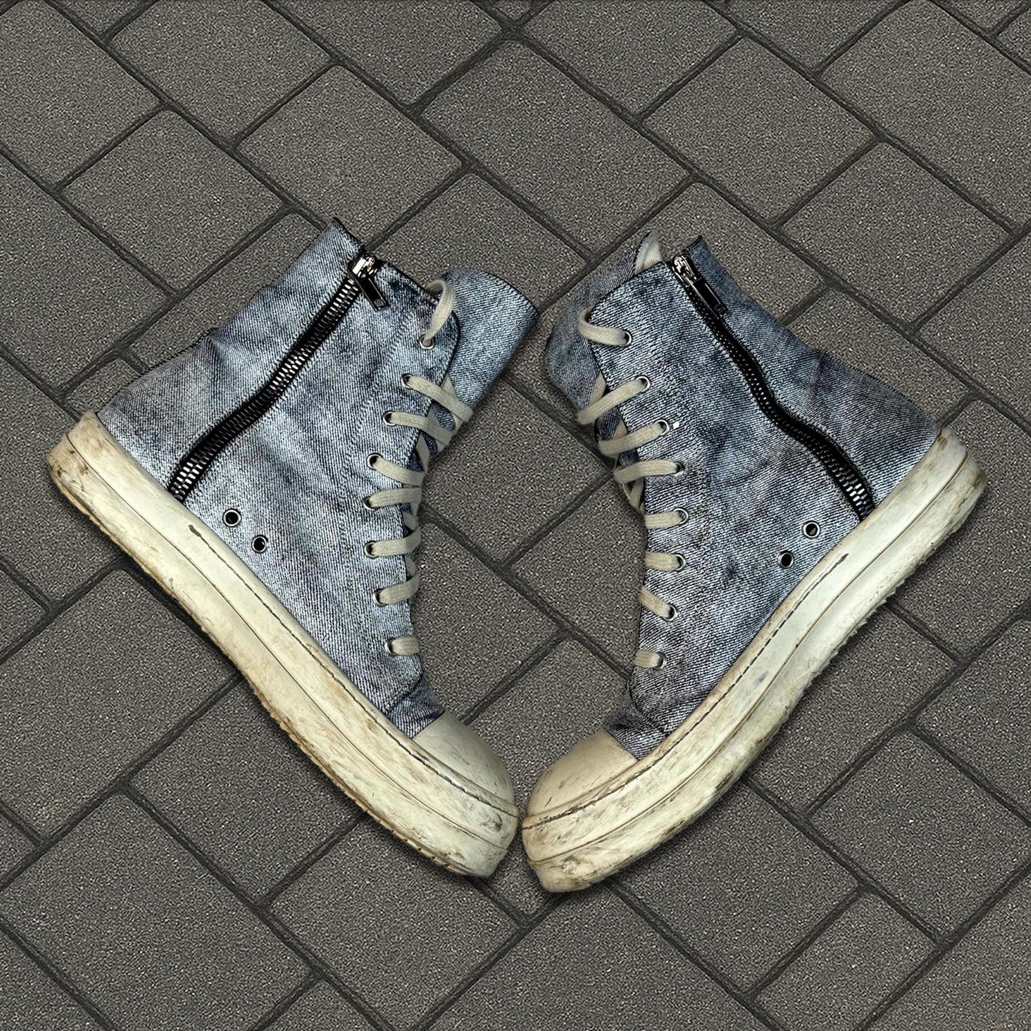 Rick Owens Drkshdw Painted White Ramones