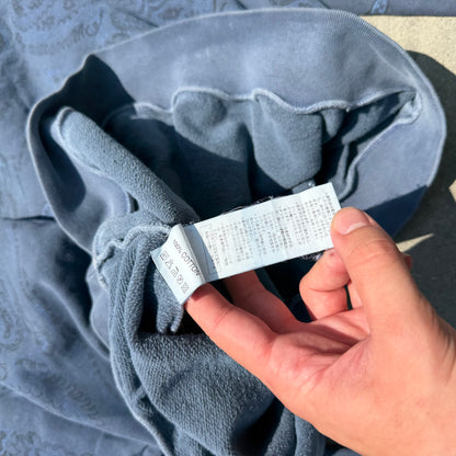 AW04 Raf Simons Blue Pocketless Paisley Hoodie