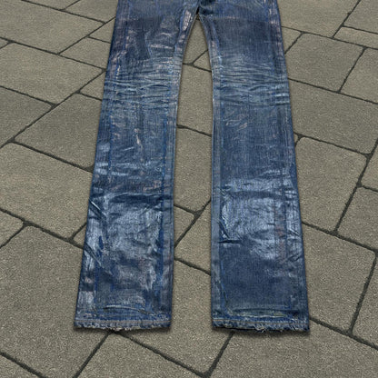 AW03 Dior Homme Blue Waxed Luster Denim