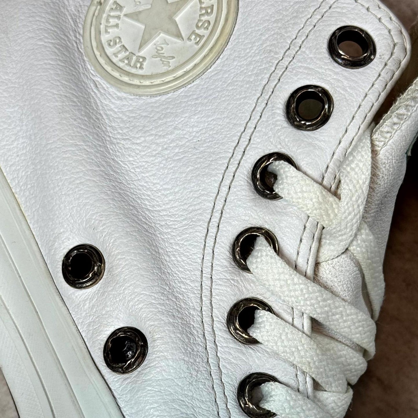 Chrome Hearts Seafoam Green Crocodile Patch Leather Converse