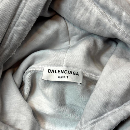 2021 Balenciaga Grey Metal Logo Hoodie