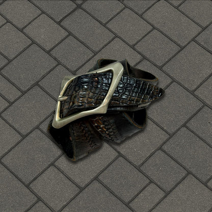 14th Addiction Scar Stitch Crocodile Leather Belt