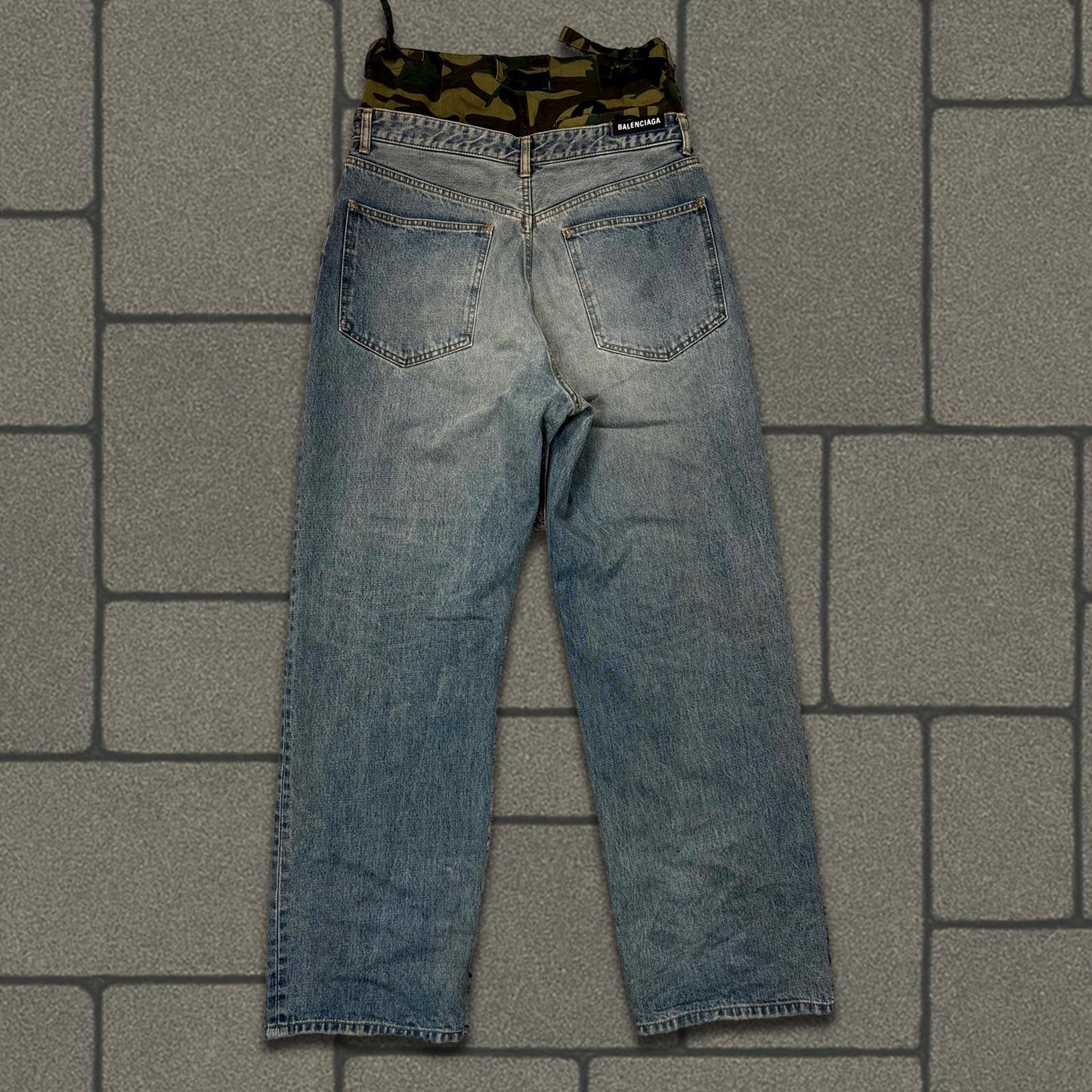 Balenciaga Camo Double Waisted Denim