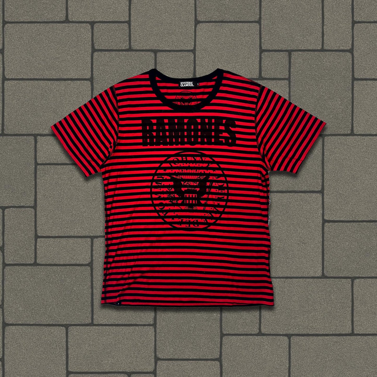 Hysteric Glamour Red Striped Ramones Tee