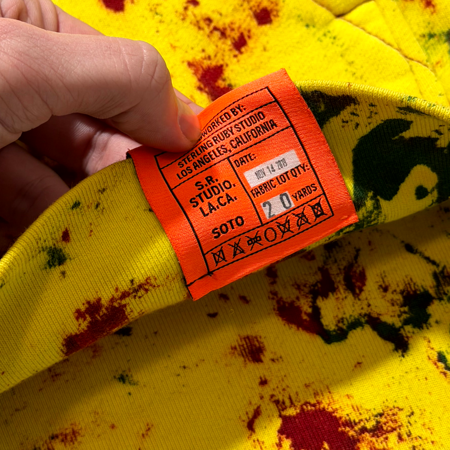 2018 Sterling Ruby Yellow Soto Bleach Hoodie