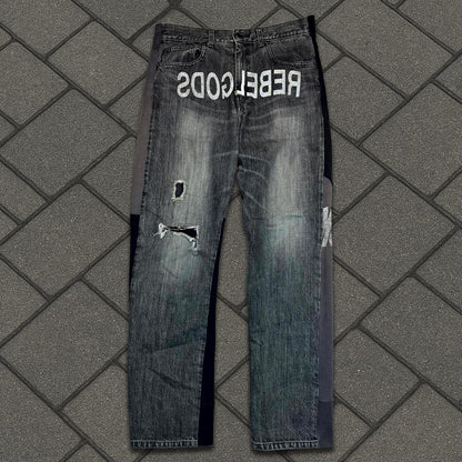 AW02 Undercover Black Rebelgods Hybrid Denim