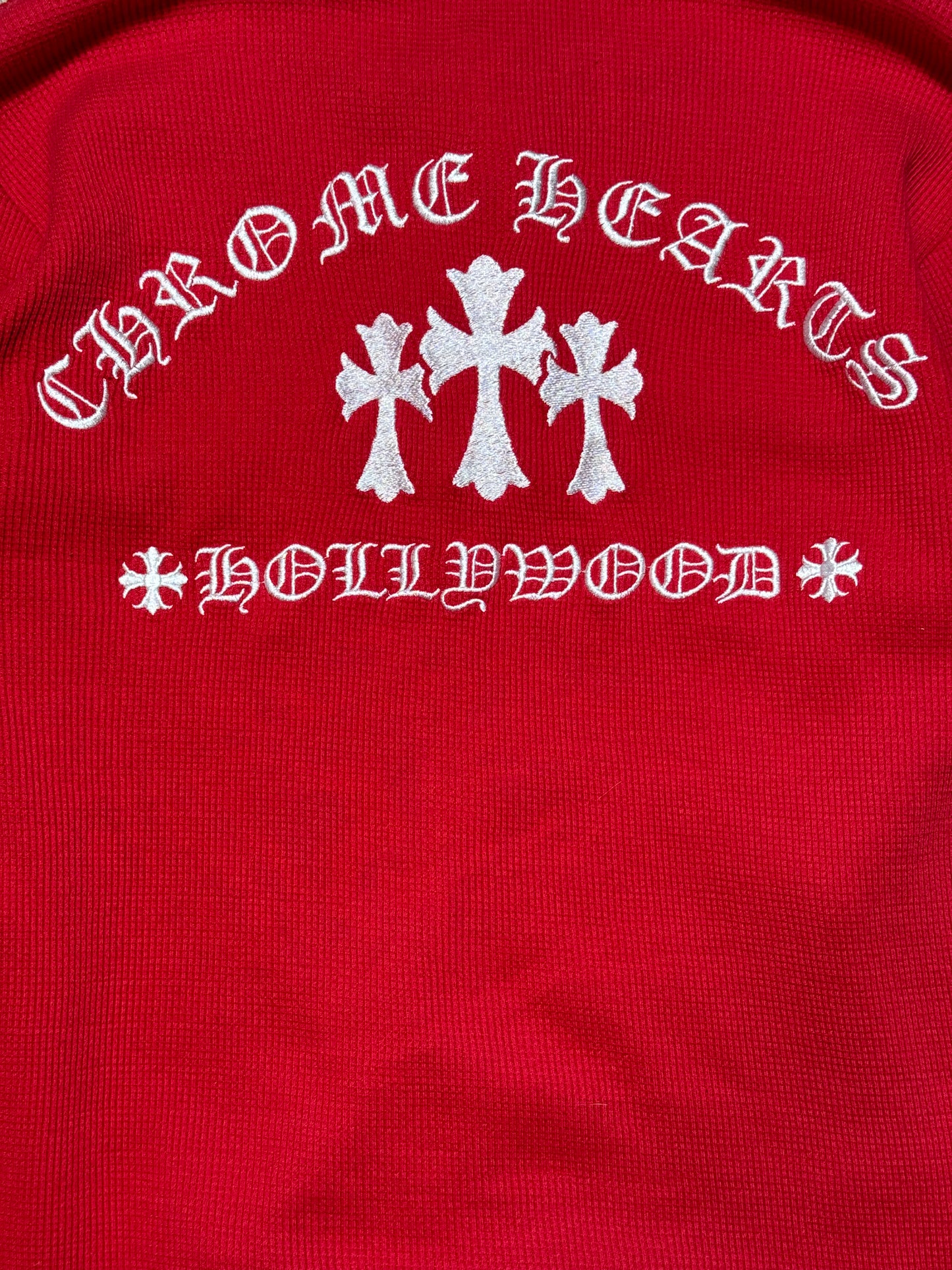 Chrome Hearts Hollywood Triple Cross Henley Thermal Shirt