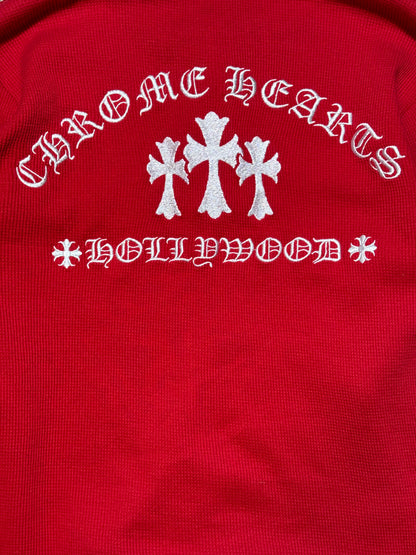 Chrome Hearts Hollywood Triple Cross Henley Thermal Shirt