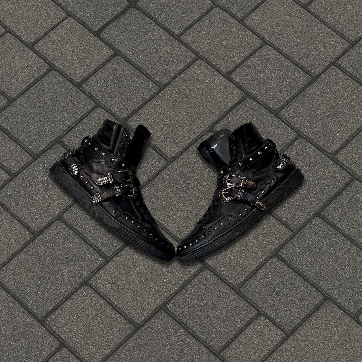 Saint Laurent Paris SL/08H Studded Strap Sneakers