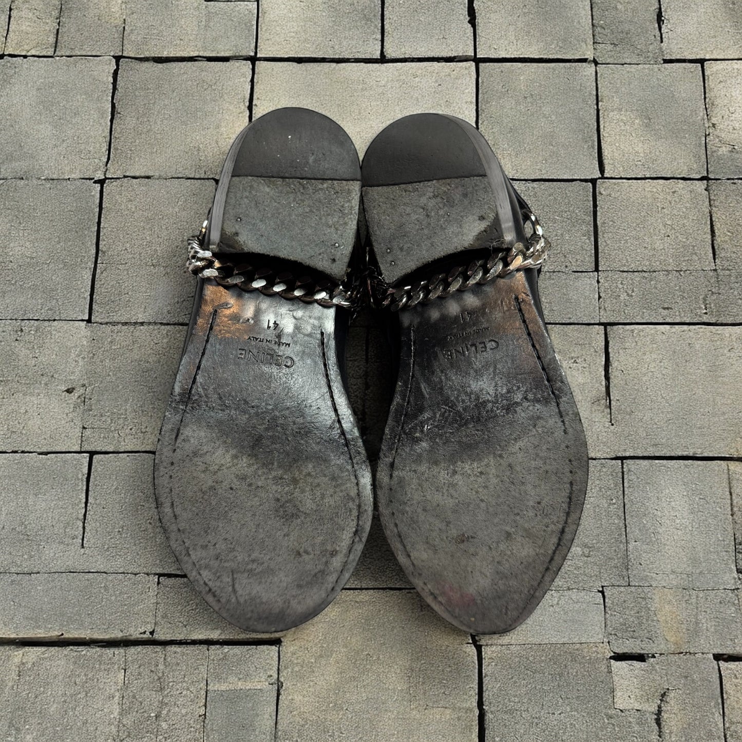 Celine Carmargue Black Chain Boots