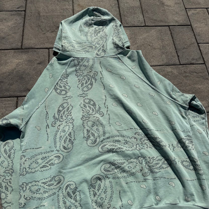 AW04 Raf Simons Mint Pocketless Paisley Hoodie