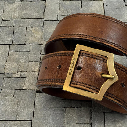 SS05 Dior Homme Brown D-Point Belt