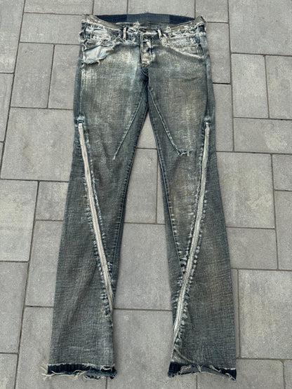 SS09 Rick Owens “Strutter” Acid Wash Banana Cut Denim
