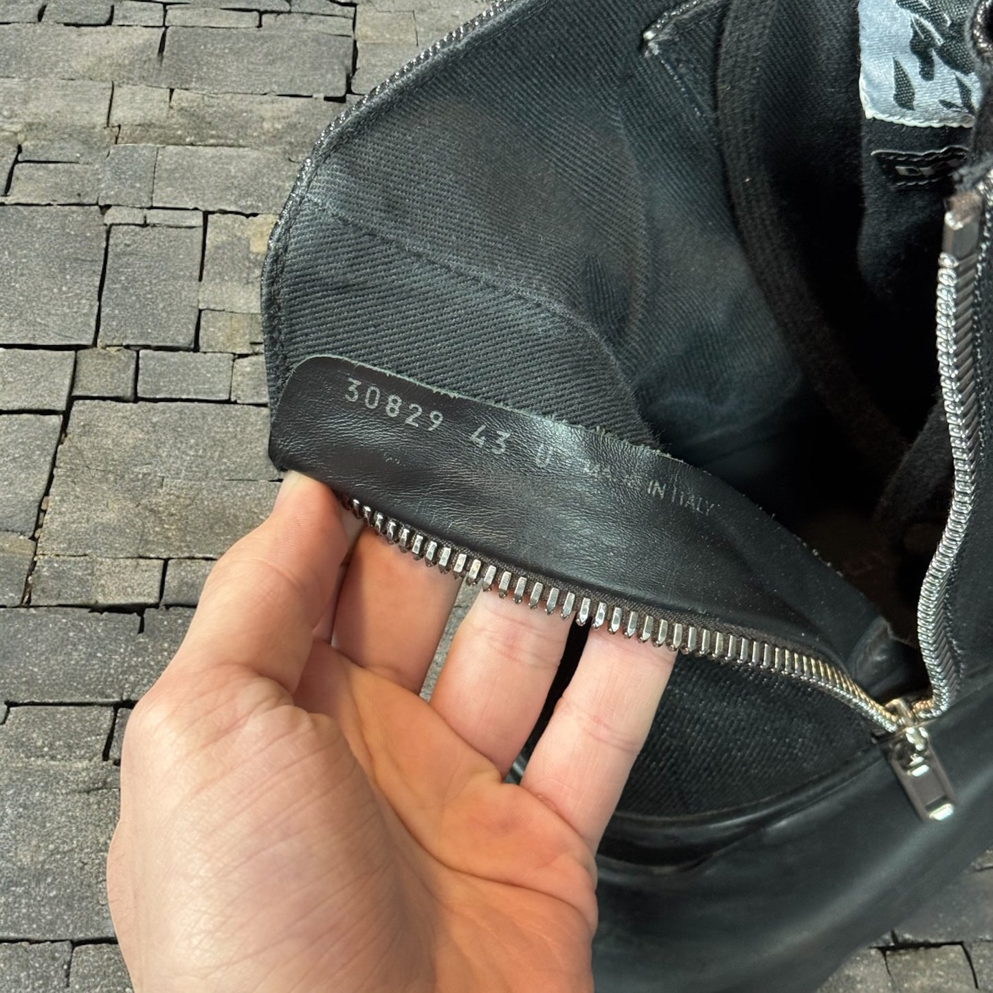 Rick Owens Black Waxed Abstract Ramones