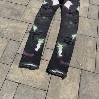 2018 Vlone Black Runway Scab Denim