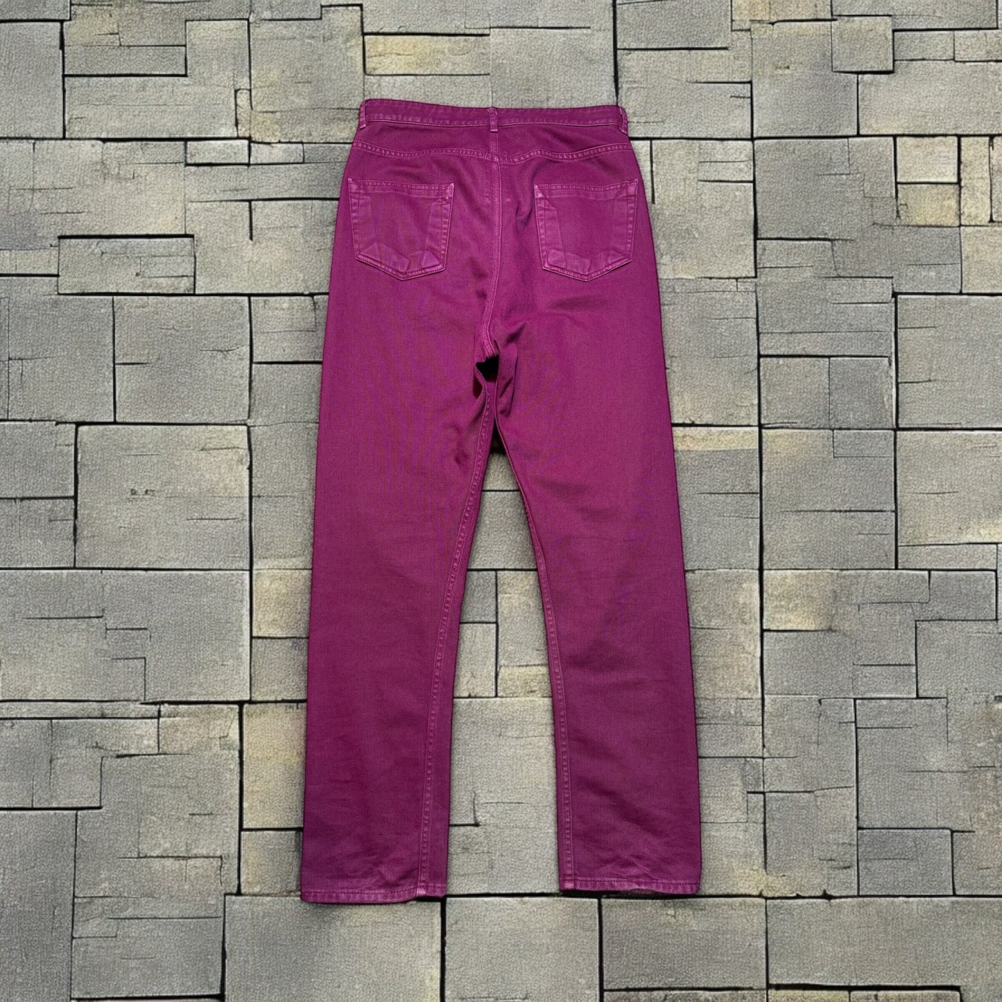 Rick Owens Sample Fuxia Vomit Collapse Cut Denim