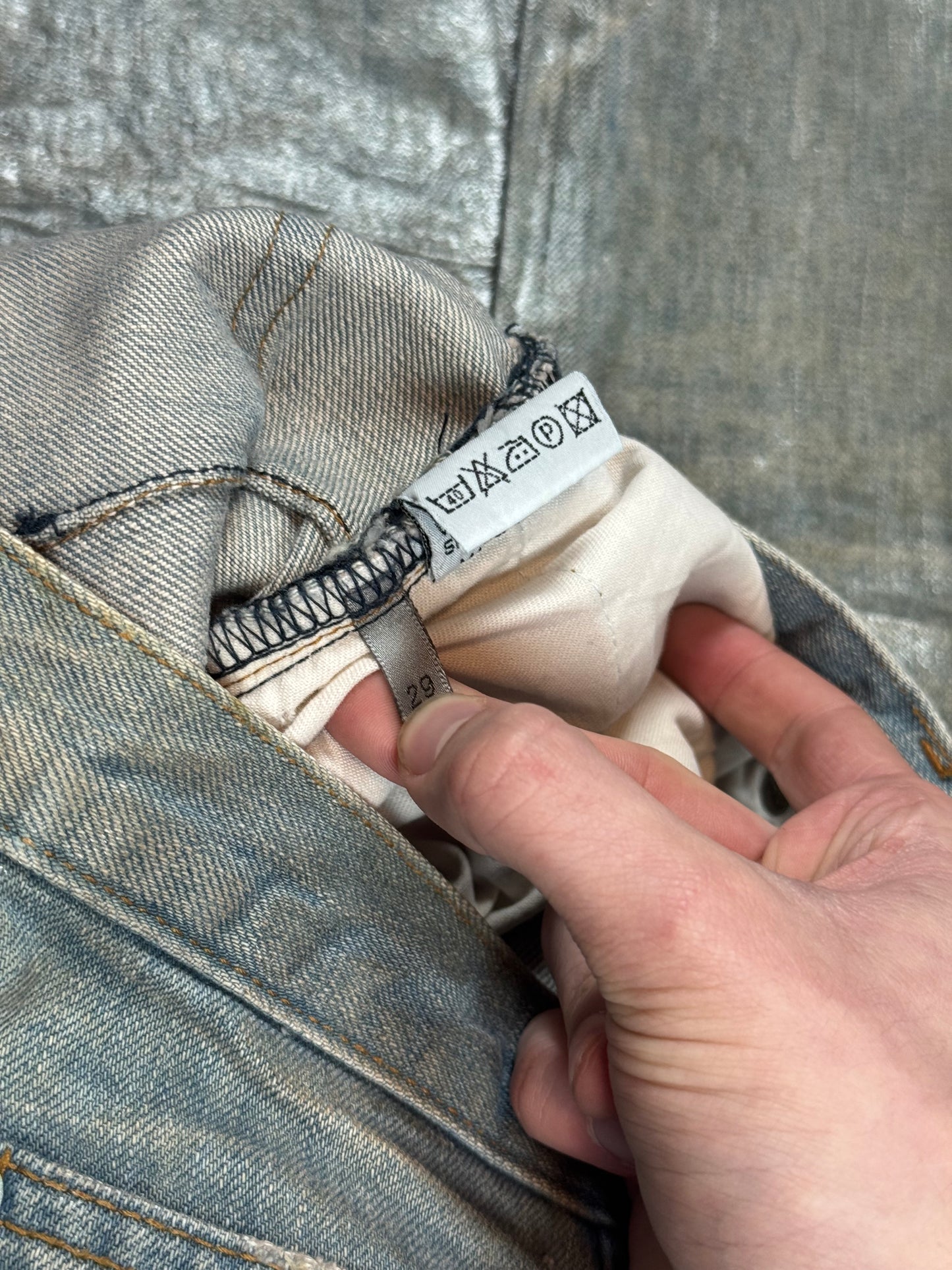 SS04 Dior Homme Waxed Bleu Clair Ice Denim