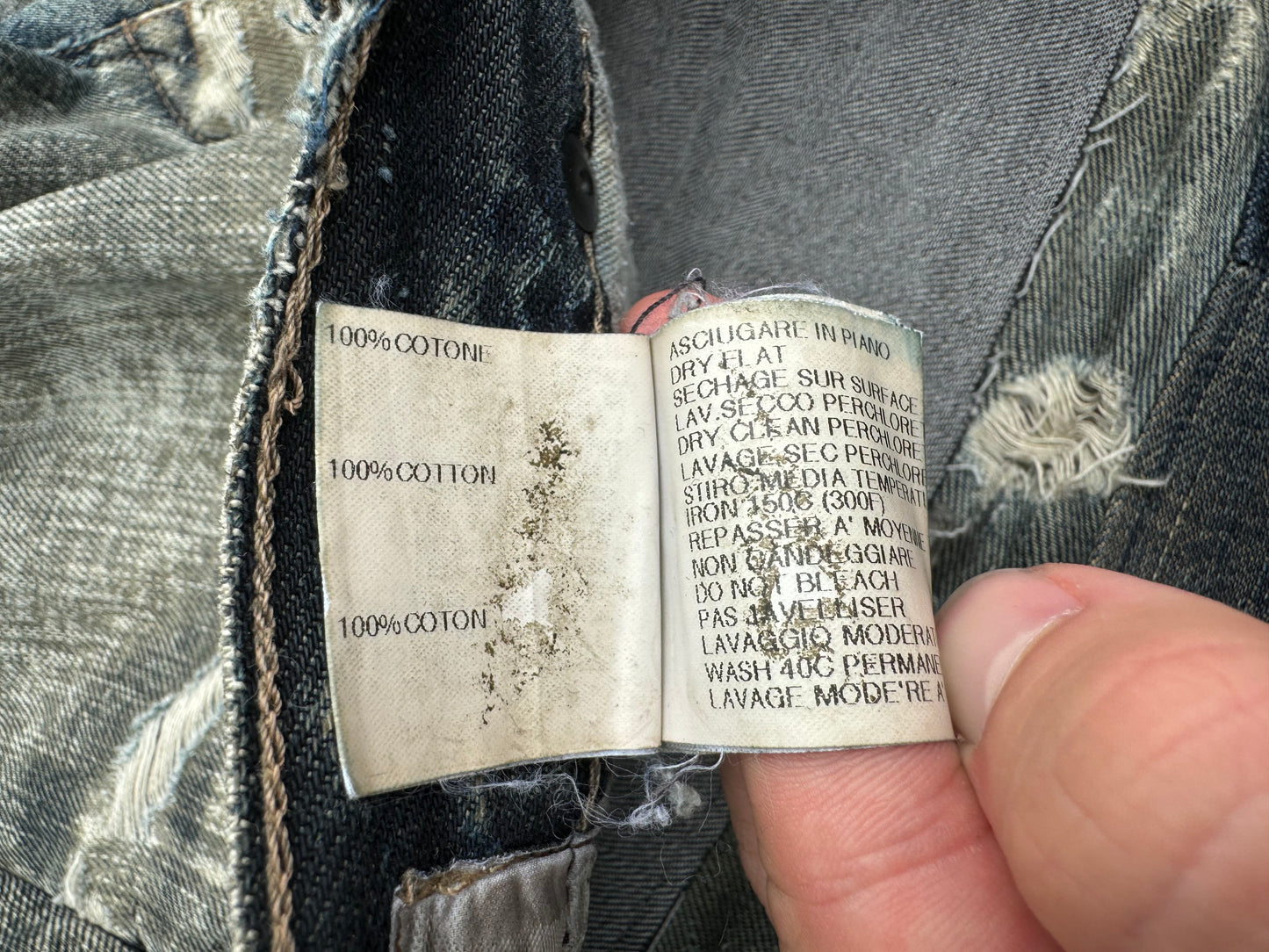 SS09 Rick Owens “Strutter” Acid Wash Banana Cut Denim