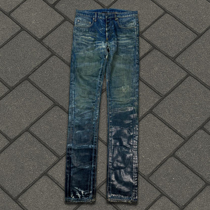 AW04 Dior Homme Blue Waxed Luster Denim