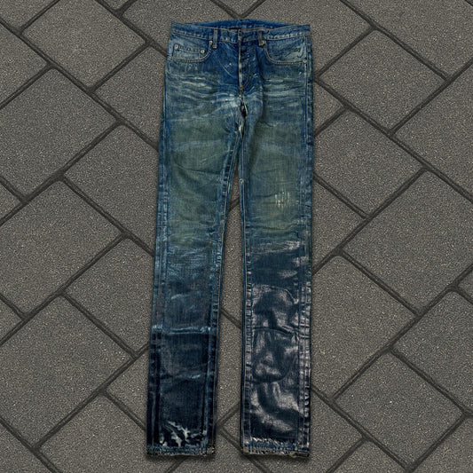 AW04 Dior Homme Blue Waxed Luster Denim