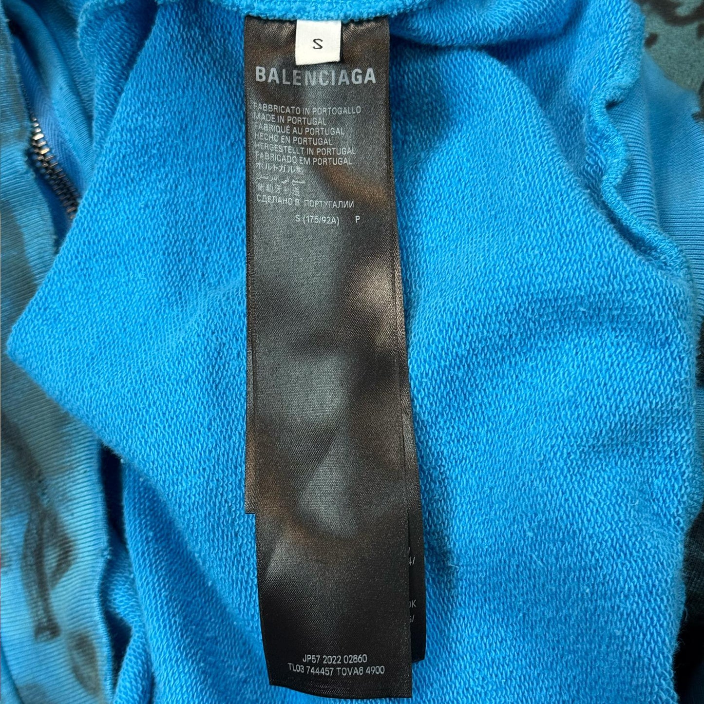 SS23 Balenciaga Blue Skater Zip-Up Hoodie