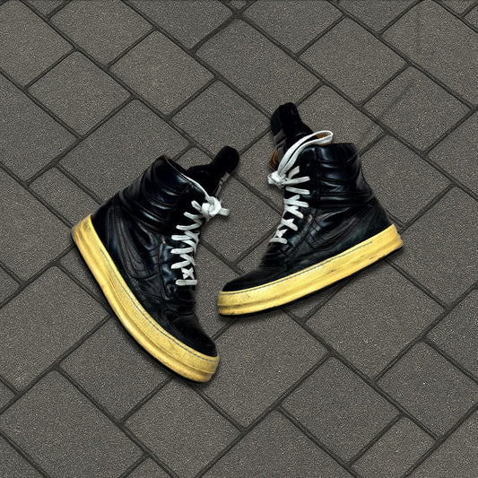 AW06 Rick Owens Black Leather Dunks