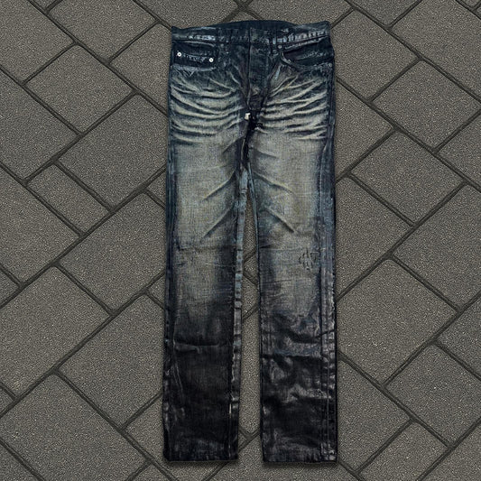 AW03 Dior Homme Black Waxed Luster Denim